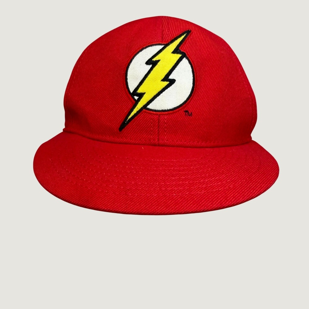 DC Comics Originals The Flash Red Fitted Baseball Hat S/M Lightning Bolt Logo
